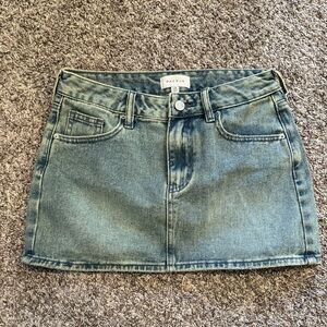 PacSun Light Wash Denim Mini Skirt
